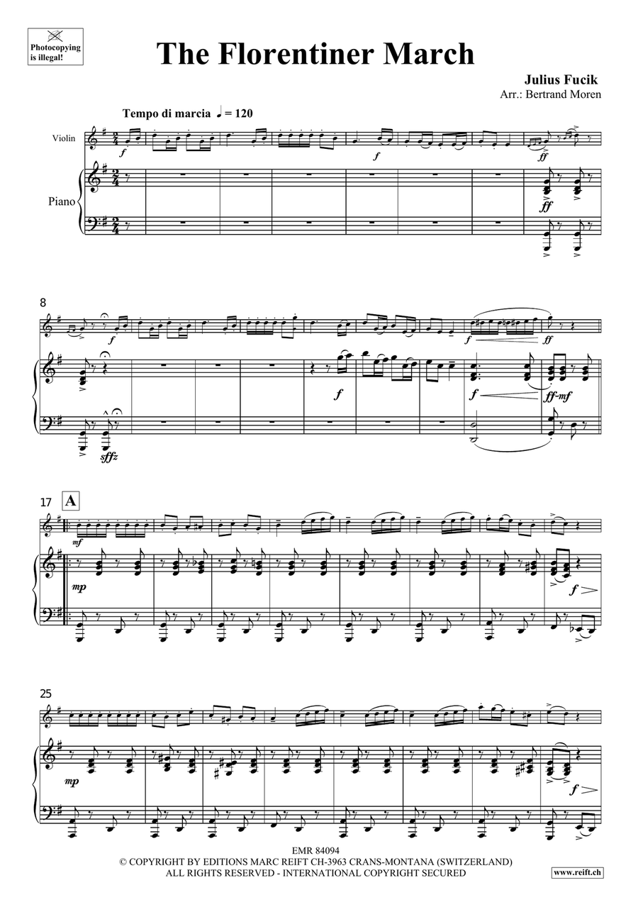 The Florentiner March The Florentiner March Violin Solo scores gallery preview page 4