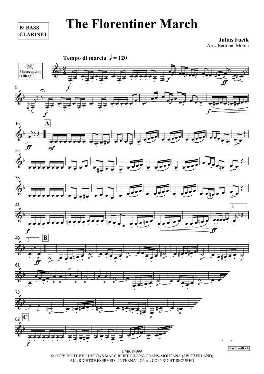 The Florentiner March The Florentiner March Bass Clarinet scores gallery preview page 3