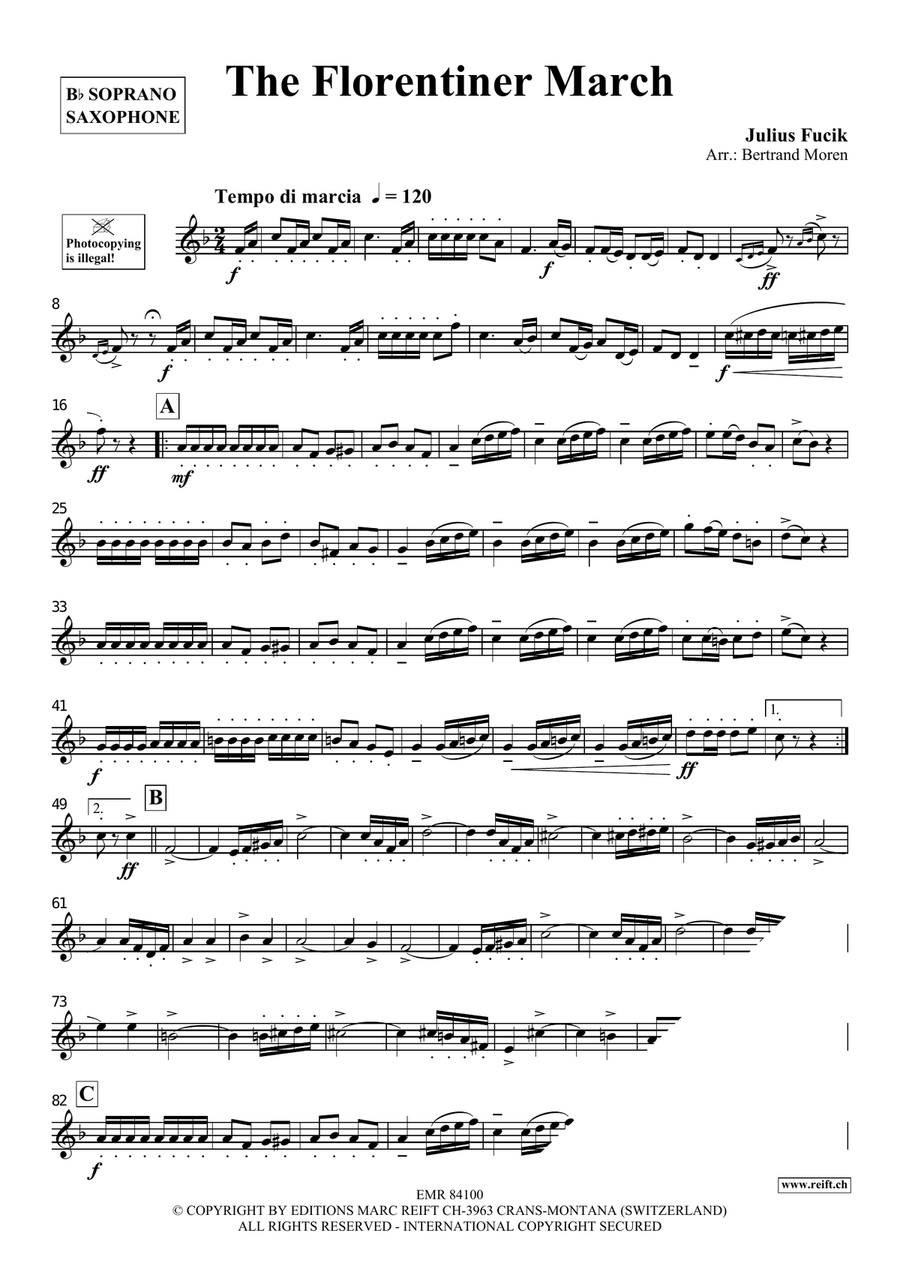 The Florentiner March The Florentiner March Soprano Saxophone scores gallery preview page 3