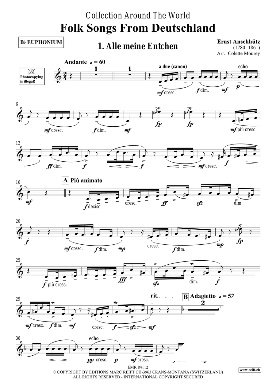 Folk Songs From Deutschland Euphonium scores gallery preview page 3