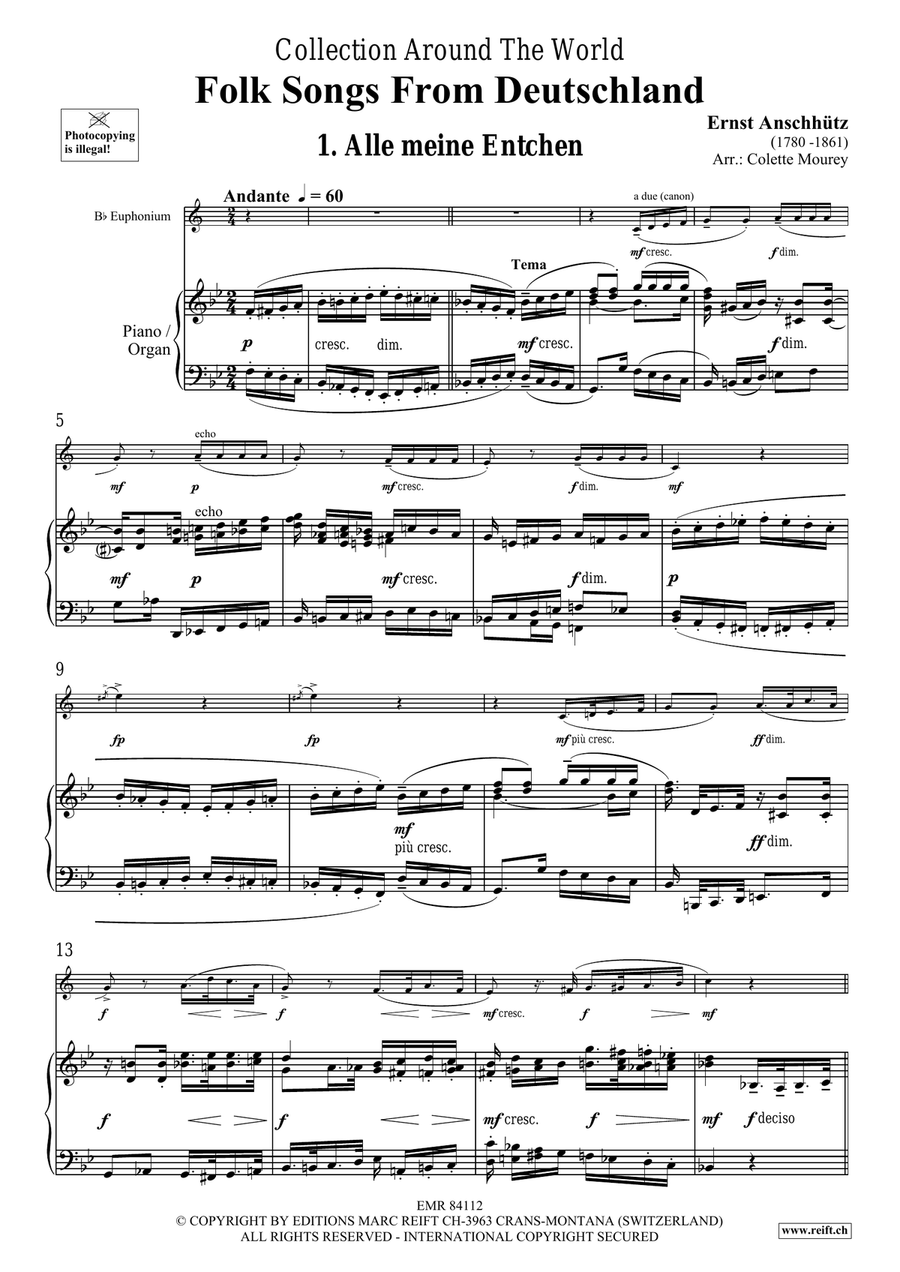 Folk Songs From Deutschland Euphonium scores gallery preview page 4