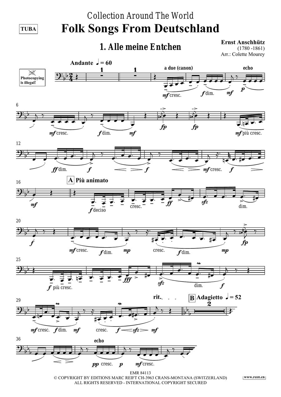 Folk Songs From Deutschland Tuba scores gallery preview page 3