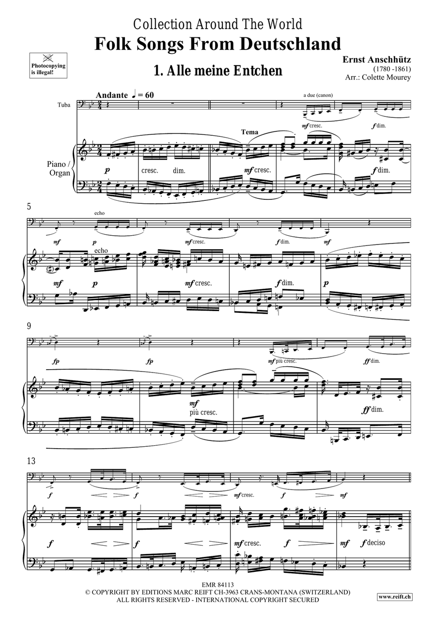 Folk Songs From Deutschland Tuba scores gallery preview page 4