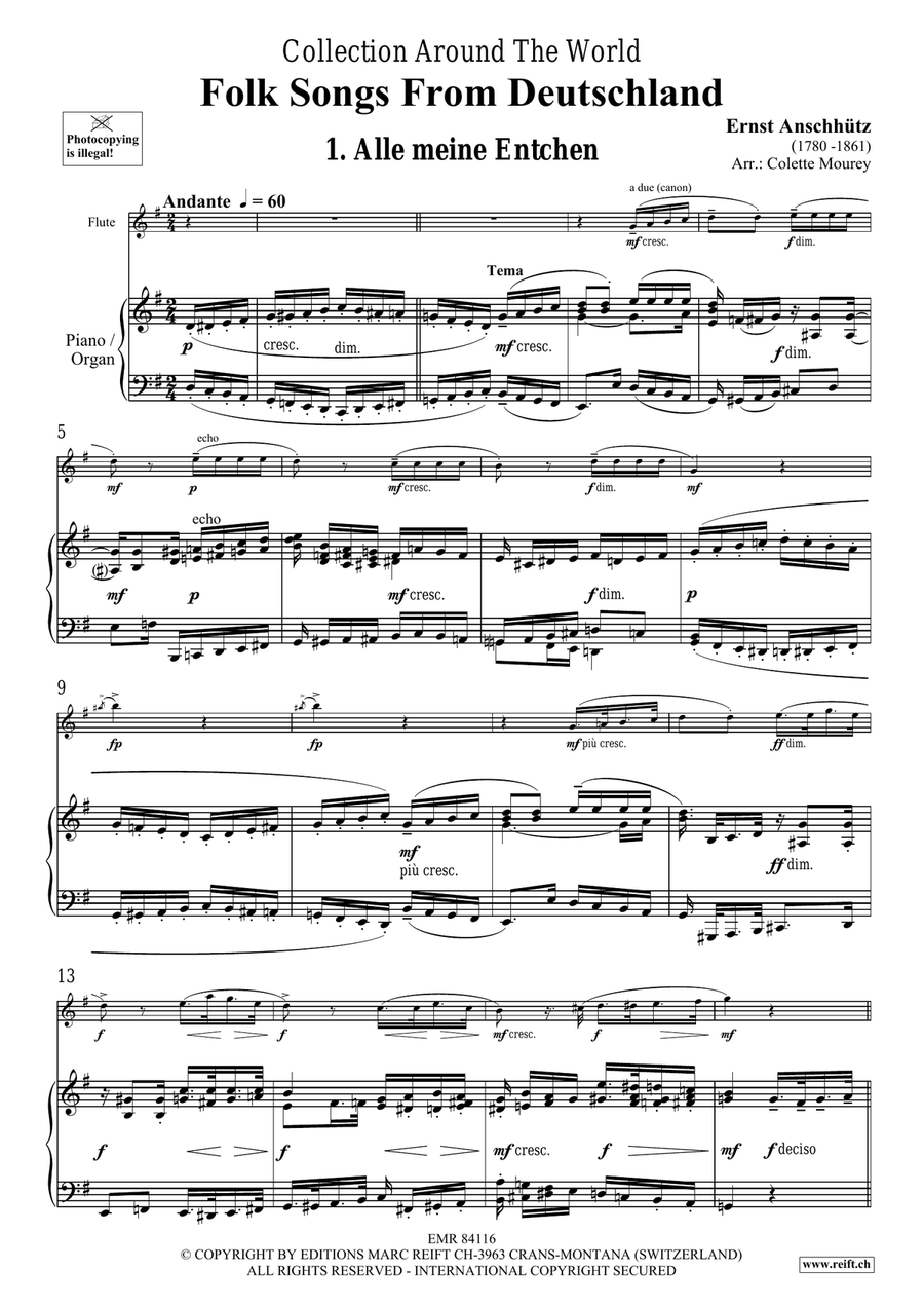 Folk Songs From Deutschland Flute Solo scores gallery preview page 4