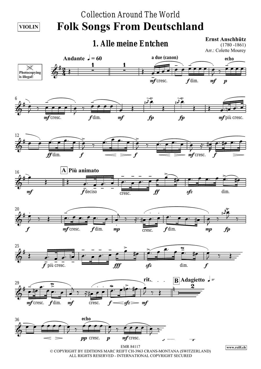 Folk Songs From Deutschland Violin Solo scores gallery preview page 3
