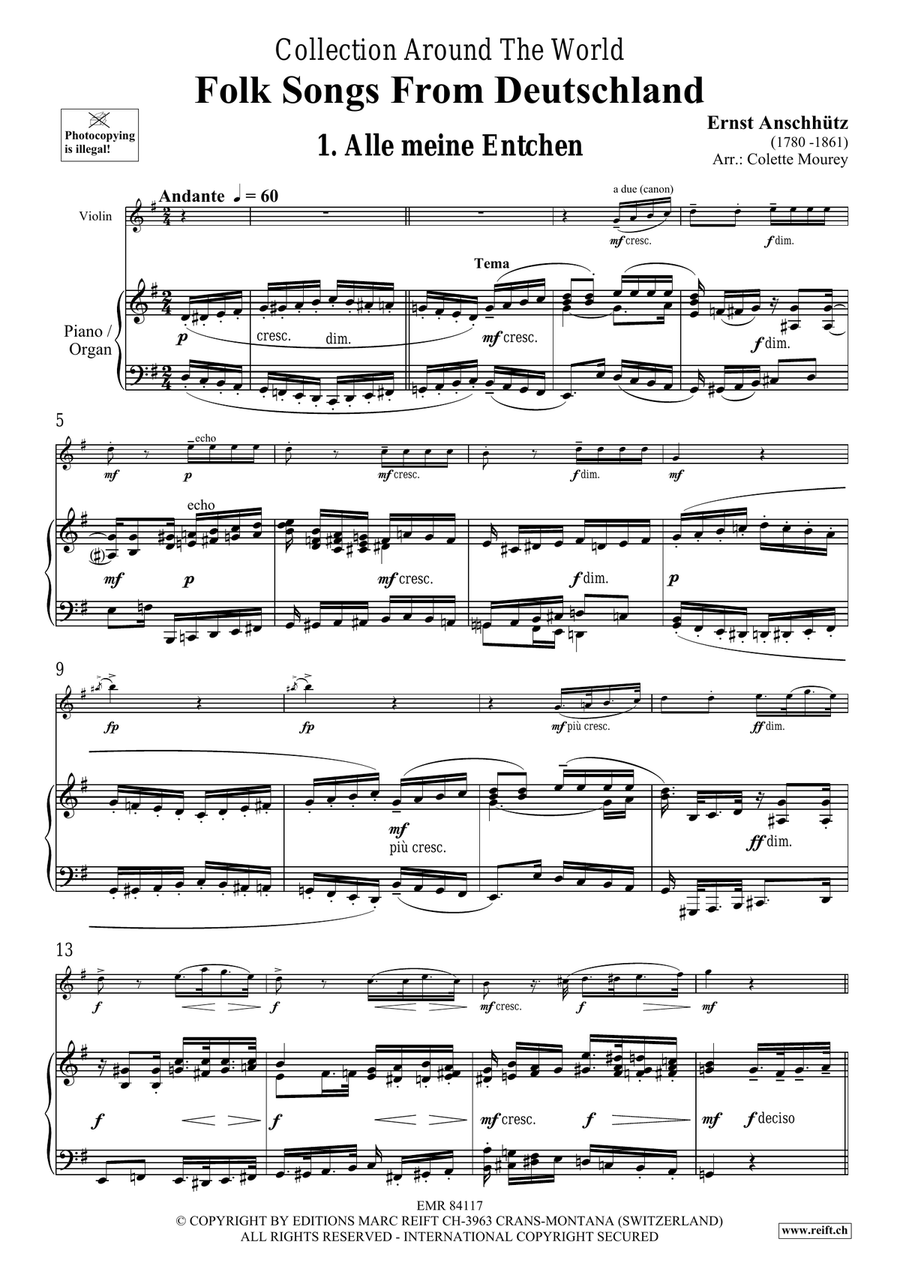 Folk Songs From Deutschland Violin Solo scores gallery preview page 4