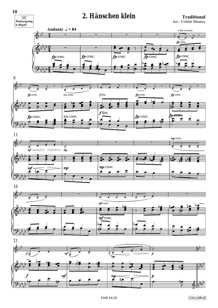 Folk Songs From Deutschland Bass Clarinet scores gallery preview page 6