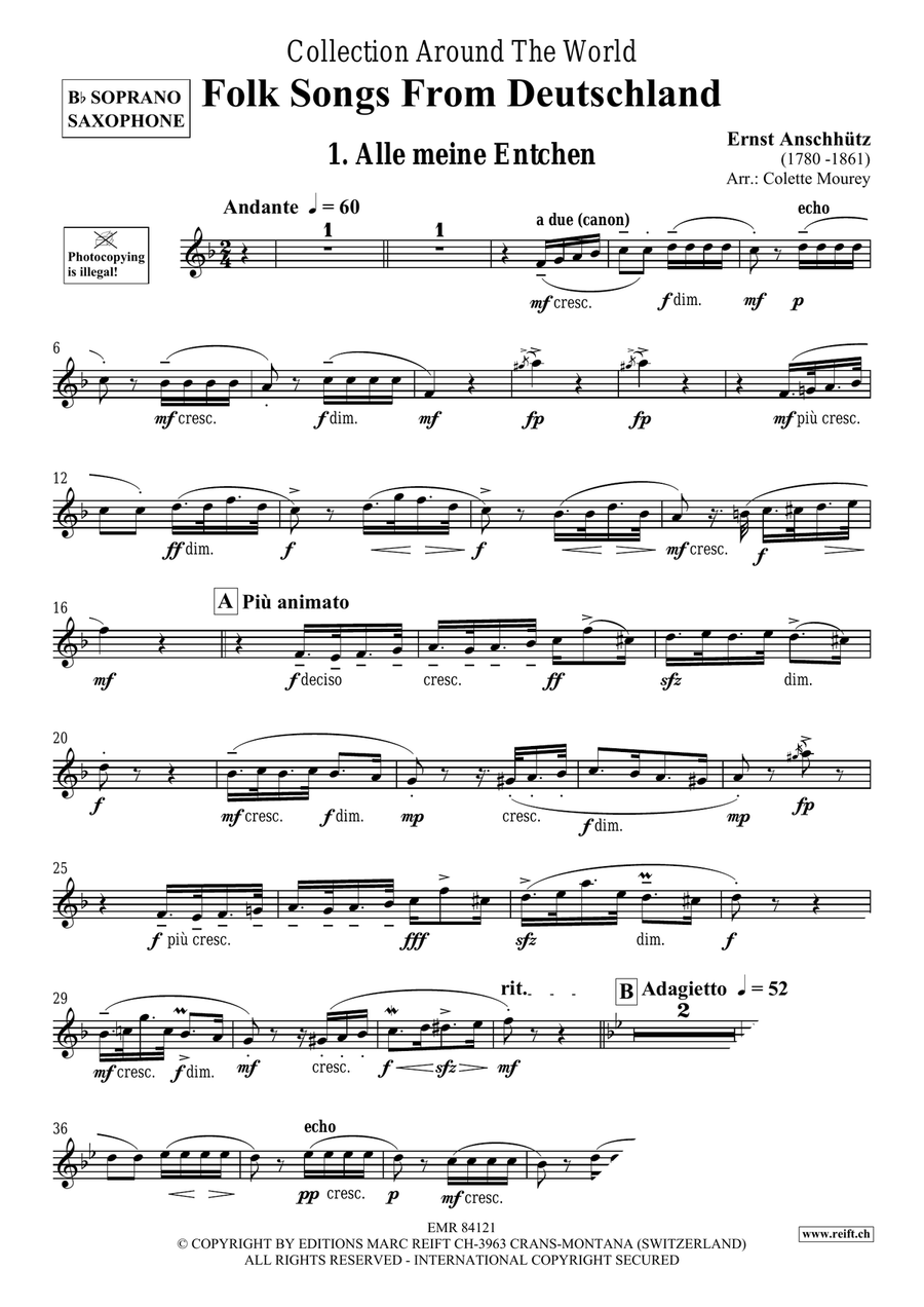 Folk Songs From Deutschland Soprano Saxophone scores gallery preview page 3