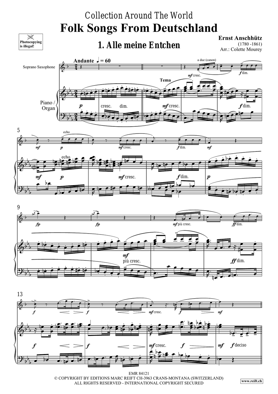 Folk Songs From Deutschland Soprano Saxophone scores gallery preview page 4