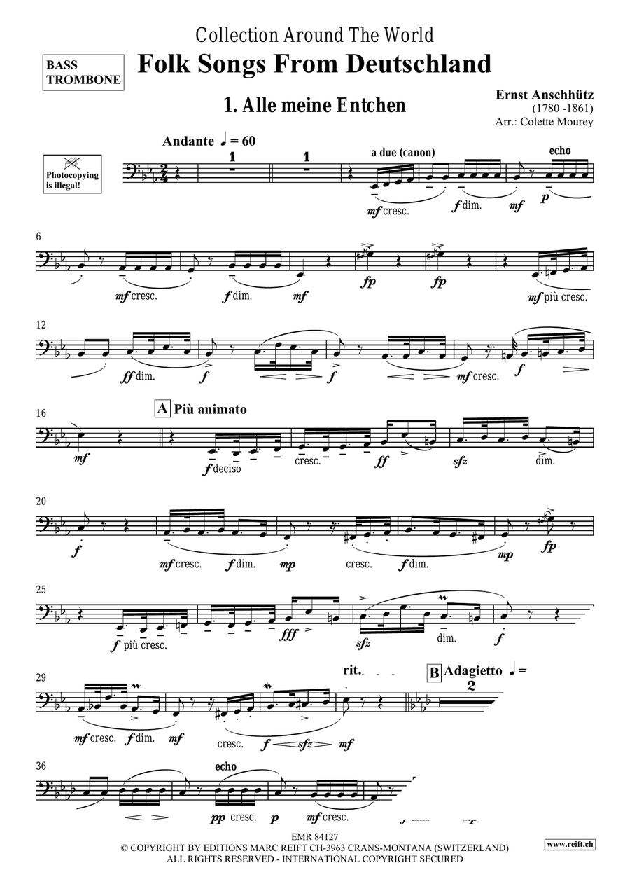 Folk Songs From Deutschland Trombone scores gallery preview page 3