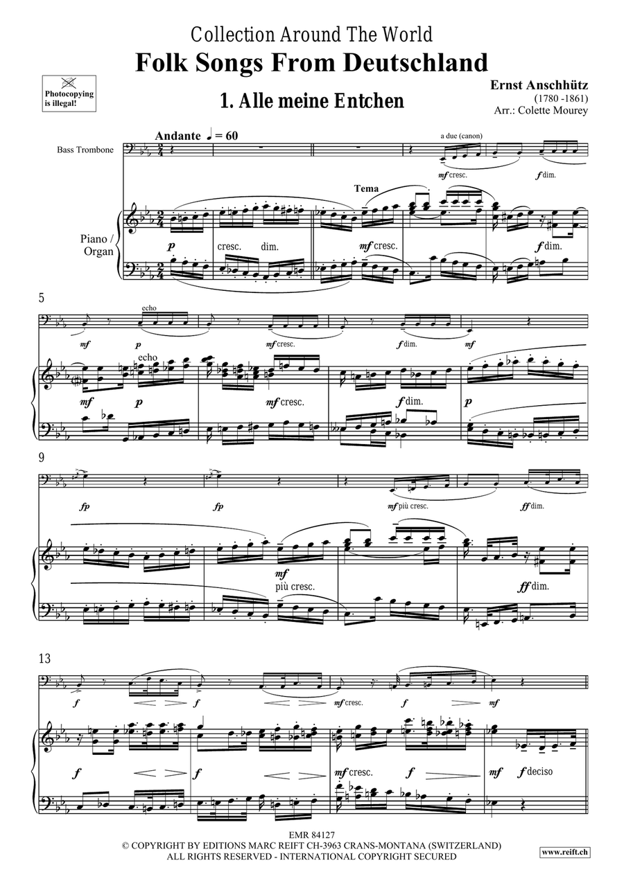 Folk Songs From Deutschland Trombone scores gallery preview page 4