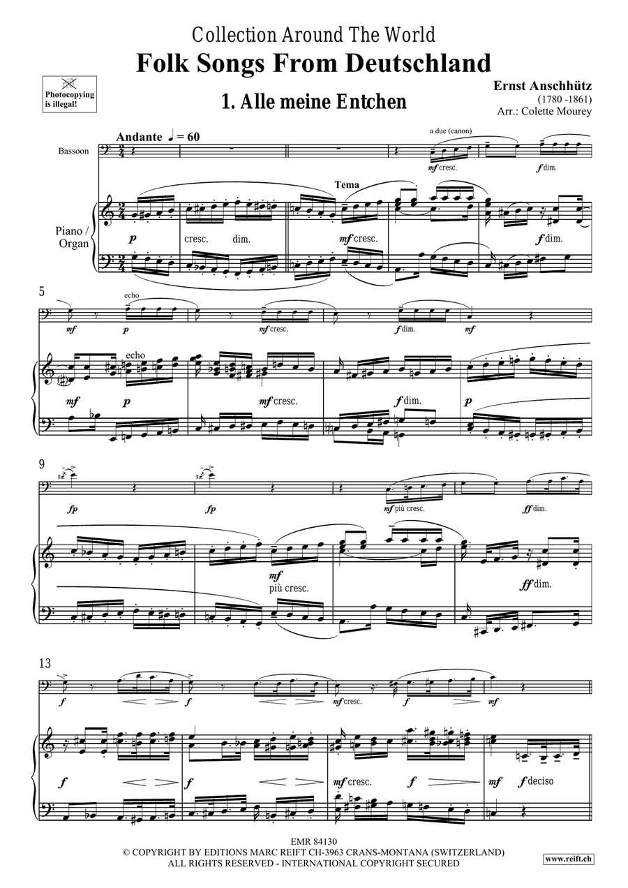 Folk Songs From Deutschland Bassoon Solo scores gallery preview page 4