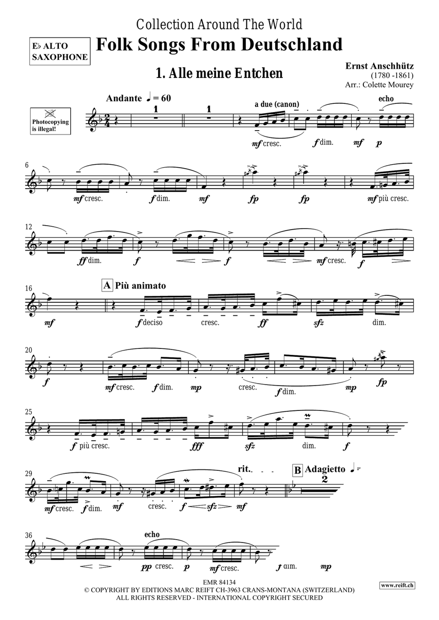 Folk Songs From Deutschland Alto Saxophone scores gallery preview page 3