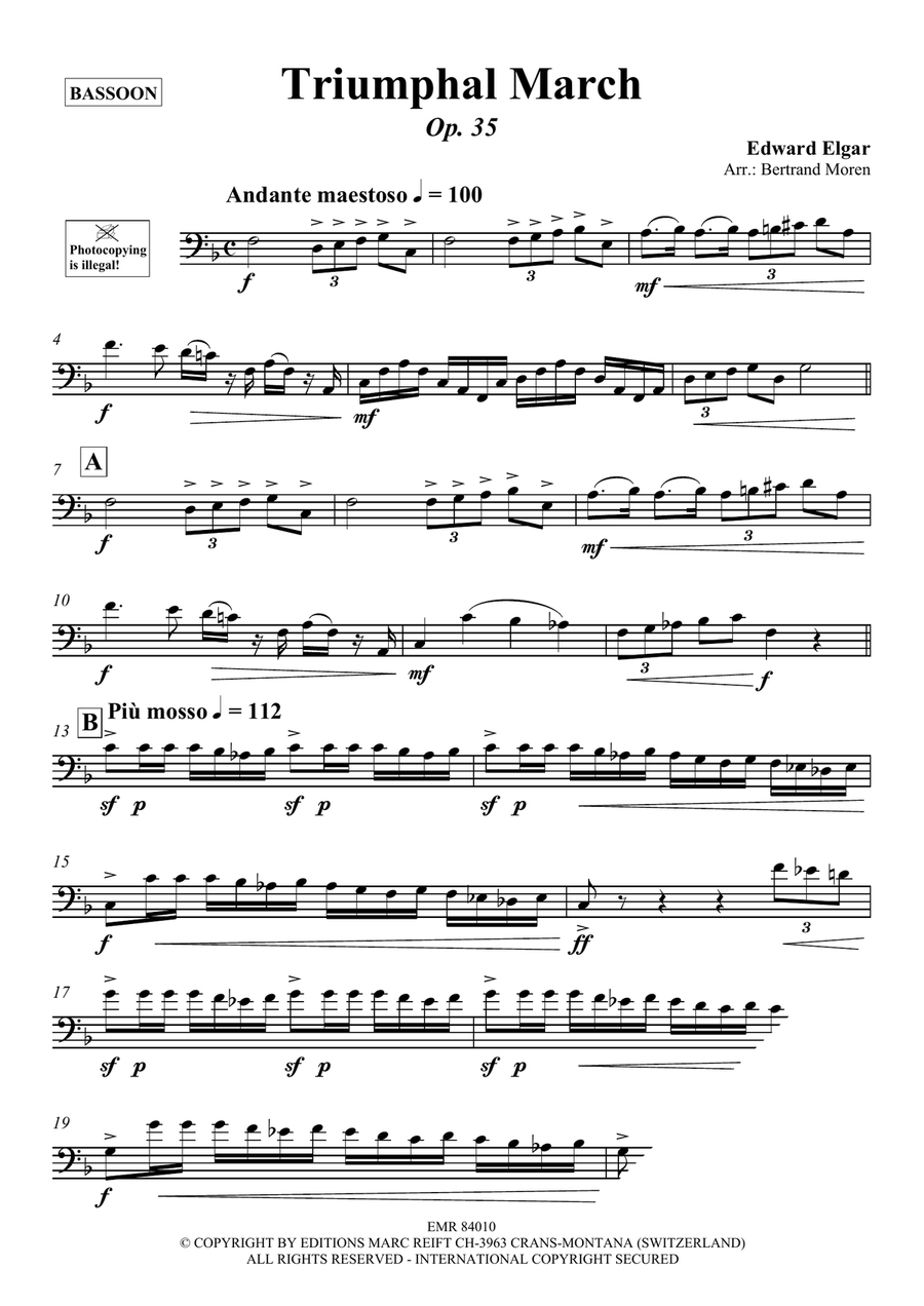 Triumphal March by Edward Elgar Bassoon Solo - Sheet Music page 3