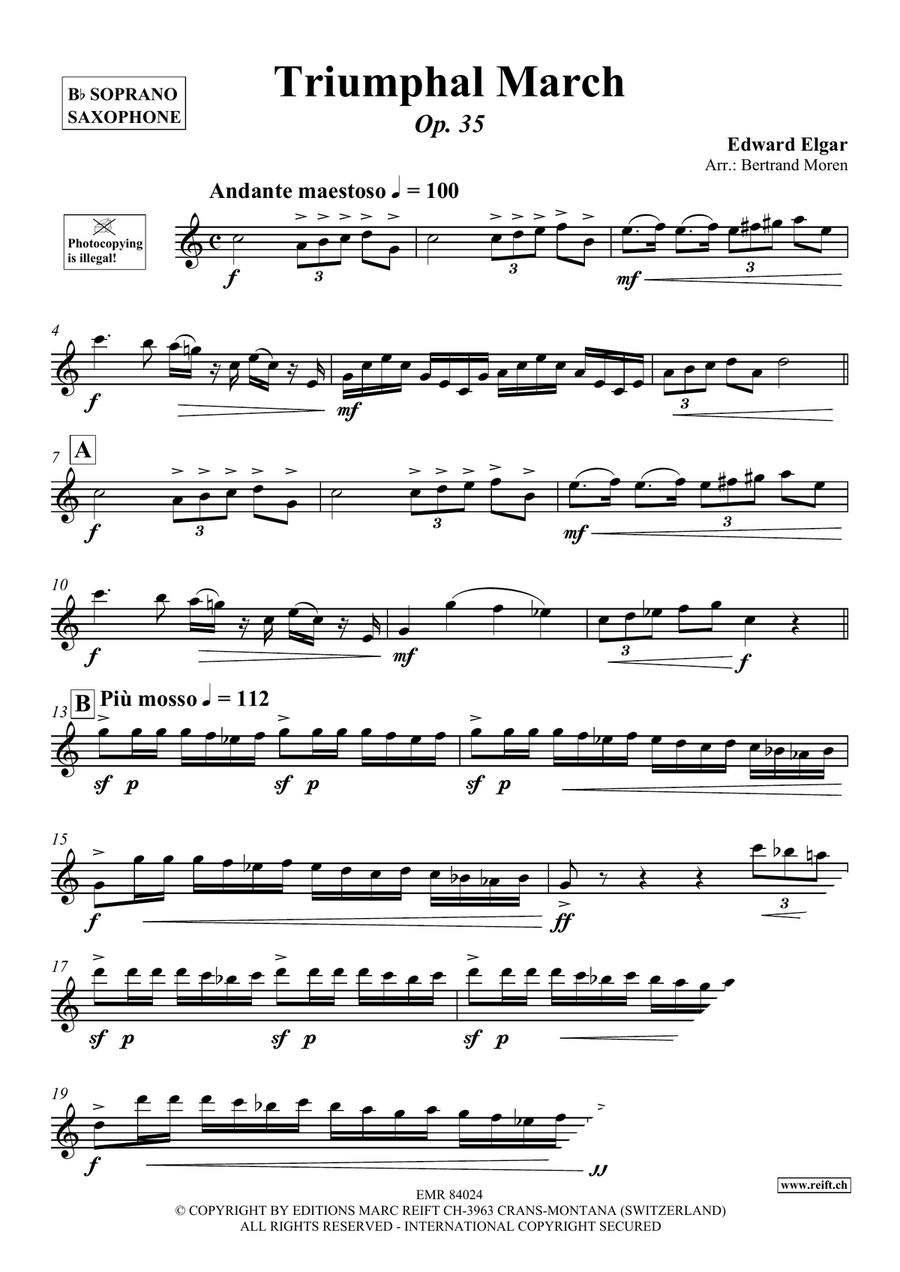 Triumphal March Triumphal March Soprano Saxophone scores gallery preview page 3