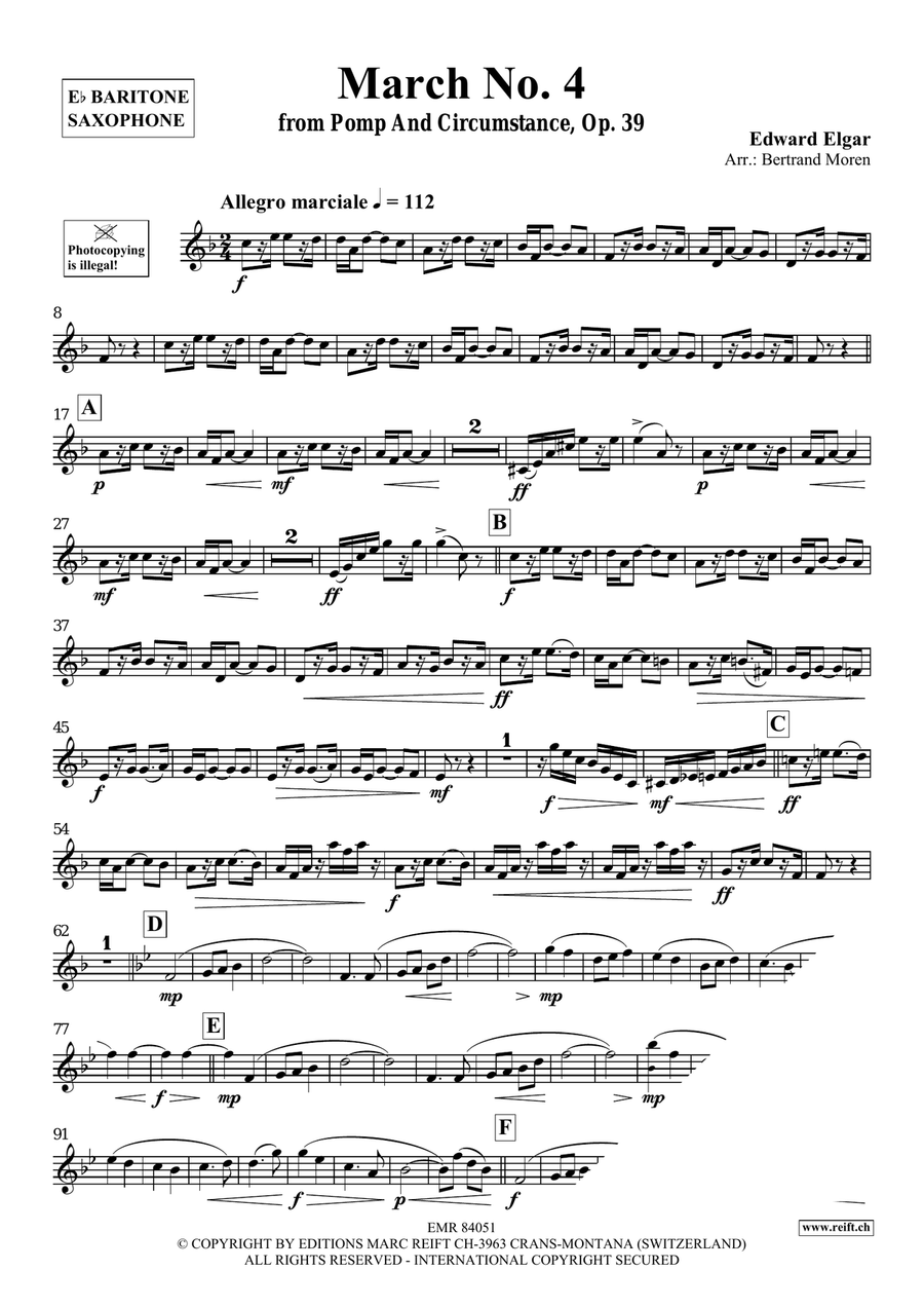 March No. 4 March No. 4 Baritone Saxophone scores gallery preview page 3