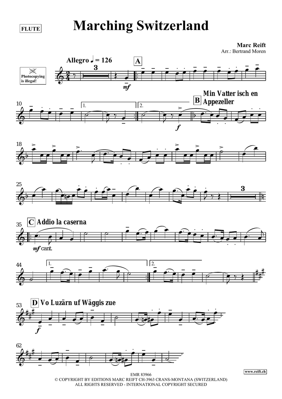 Marching Switzerland Marching Switzerland Flute Solo scores gallery preview page 4