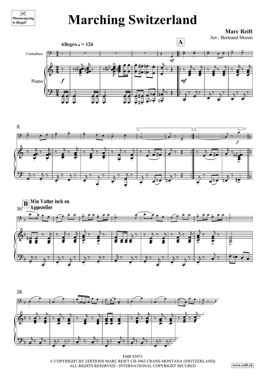 Marching Switzerland Marching Switzerland Double Bass scores gallery preview page 5