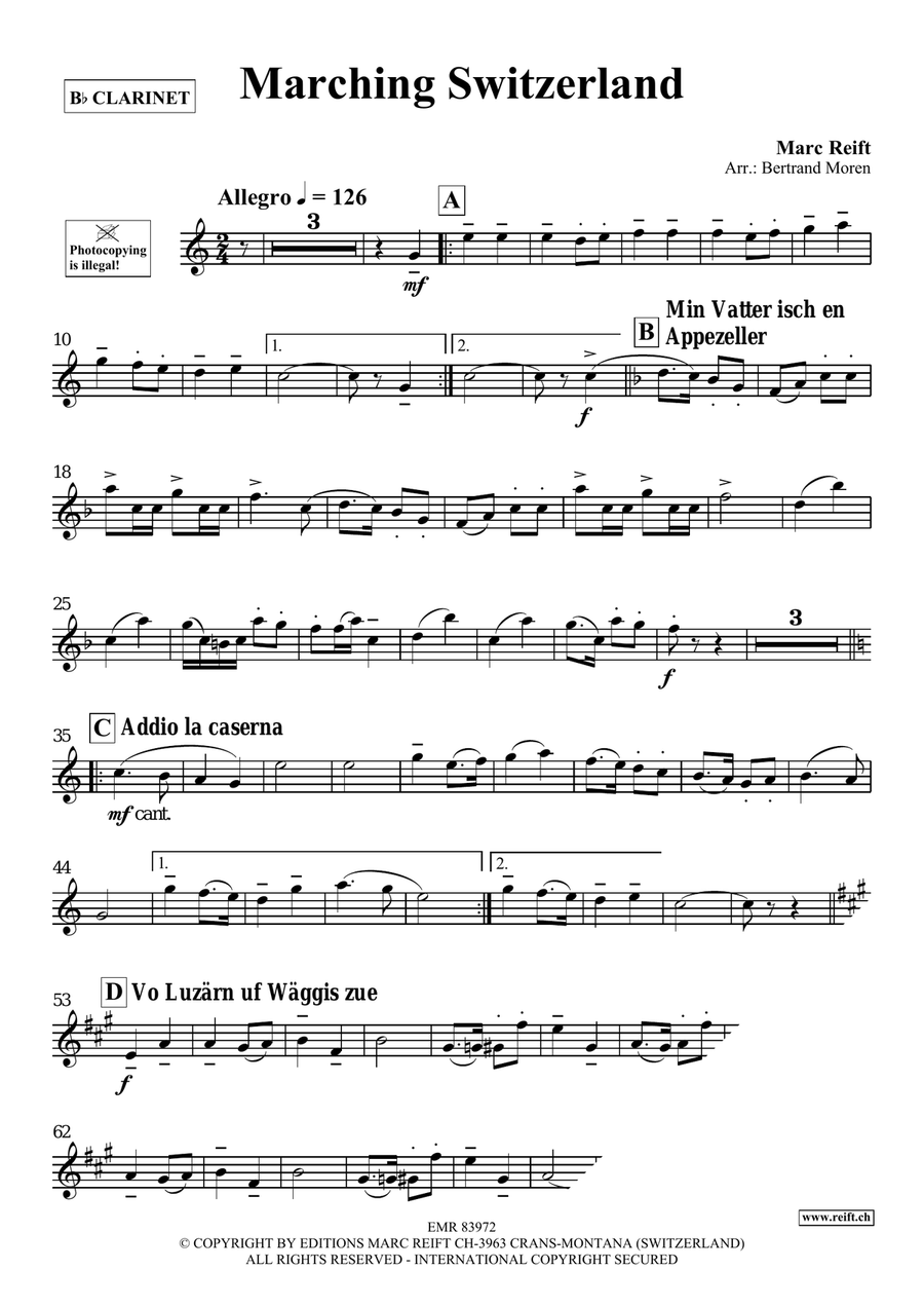 Marching Switzerland Marching Switzerland Clarinet Solo scores gallery preview page 4