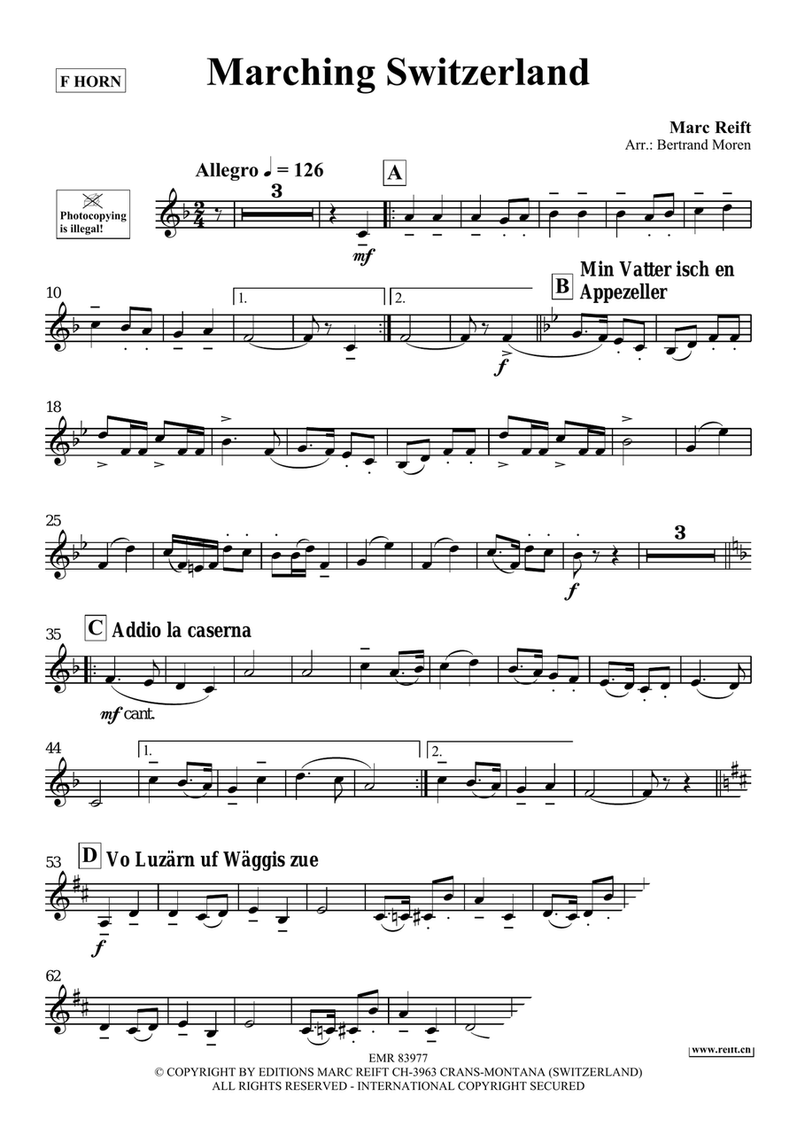 Marching Switzerland Marching Switzerland Horn scores gallery preview page 4