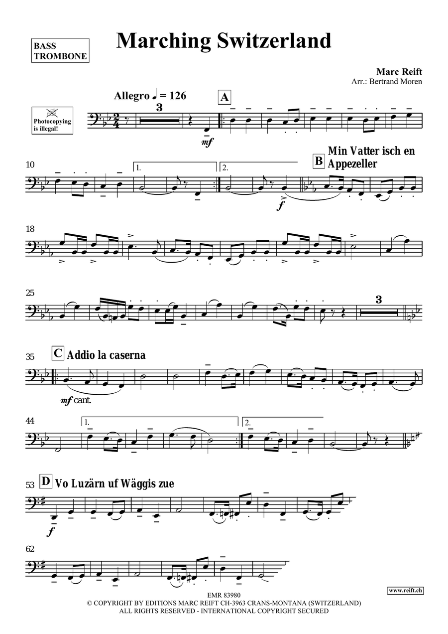 Marching Switzerland Marching Switzerland Bass Trombone scores gallery preview page 4