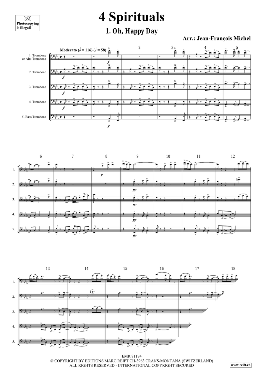 4 Spirituals 4 Spirituals Trombone scores gallery preview page 3