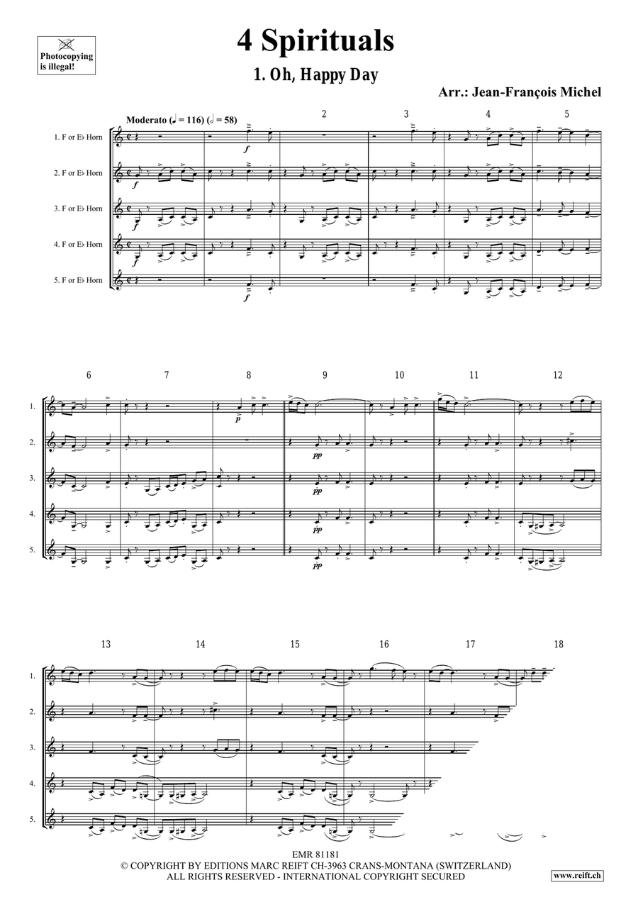 4 Spirituals 4 Spirituals Horn scores gallery preview page 3