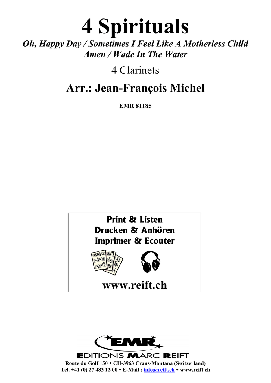 4 Spirituals 4 Spirituals Clarinet Quartet scores gallery preview page 2