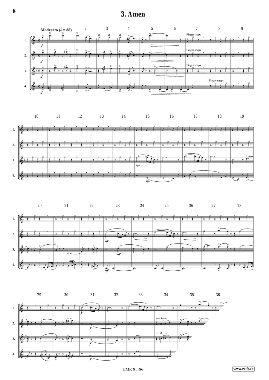 4 Spirituals 4 Spirituals Saxophone Quartet scores gallery preview page 5