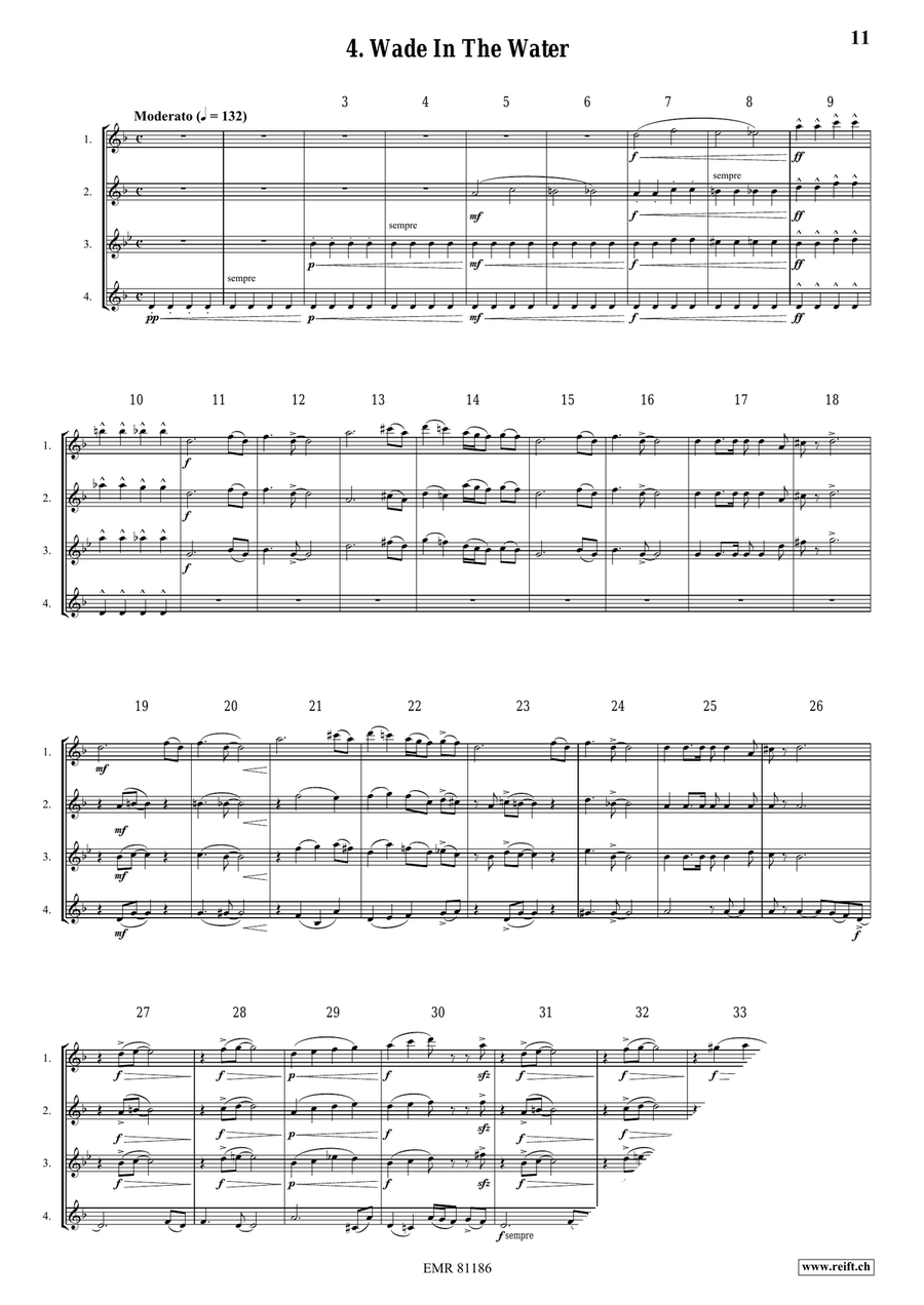 4 Spirituals 4 Spirituals Saxophone Quartet scores gallery preview page 6