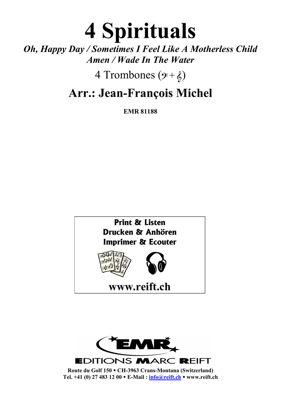 4 Spirituals 4 Spirituals Trombone Quartet scores gallery preview page 2