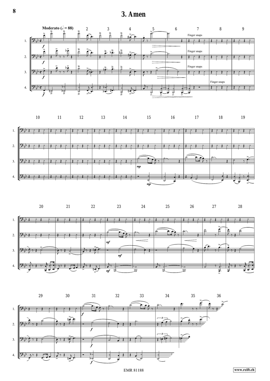 4 Spirituals 4 Spirituals Trombone Quartet scores gallery preview page 5