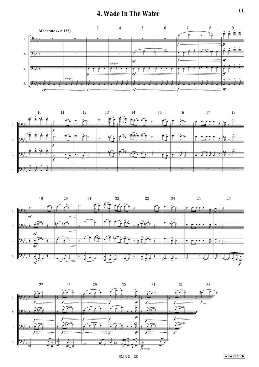 4 Spirituals 4 Spirituals Trombone Quartet scores gallery preview page 6