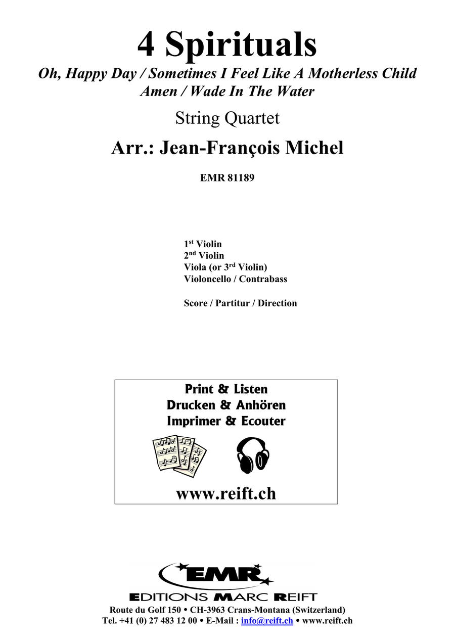4 Spirituals 4 Spirituals String Quartet scores gallery preview page 2
