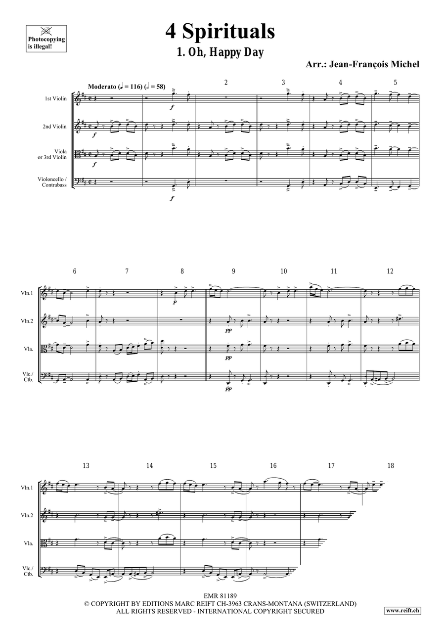 4 Spirituals 4 Spirituals String Quartet scores gallery preview page 3