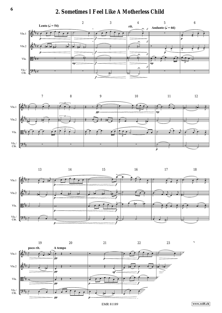 4 Spirituals 4 Spirituals String Quartet scores gallery preview page 4