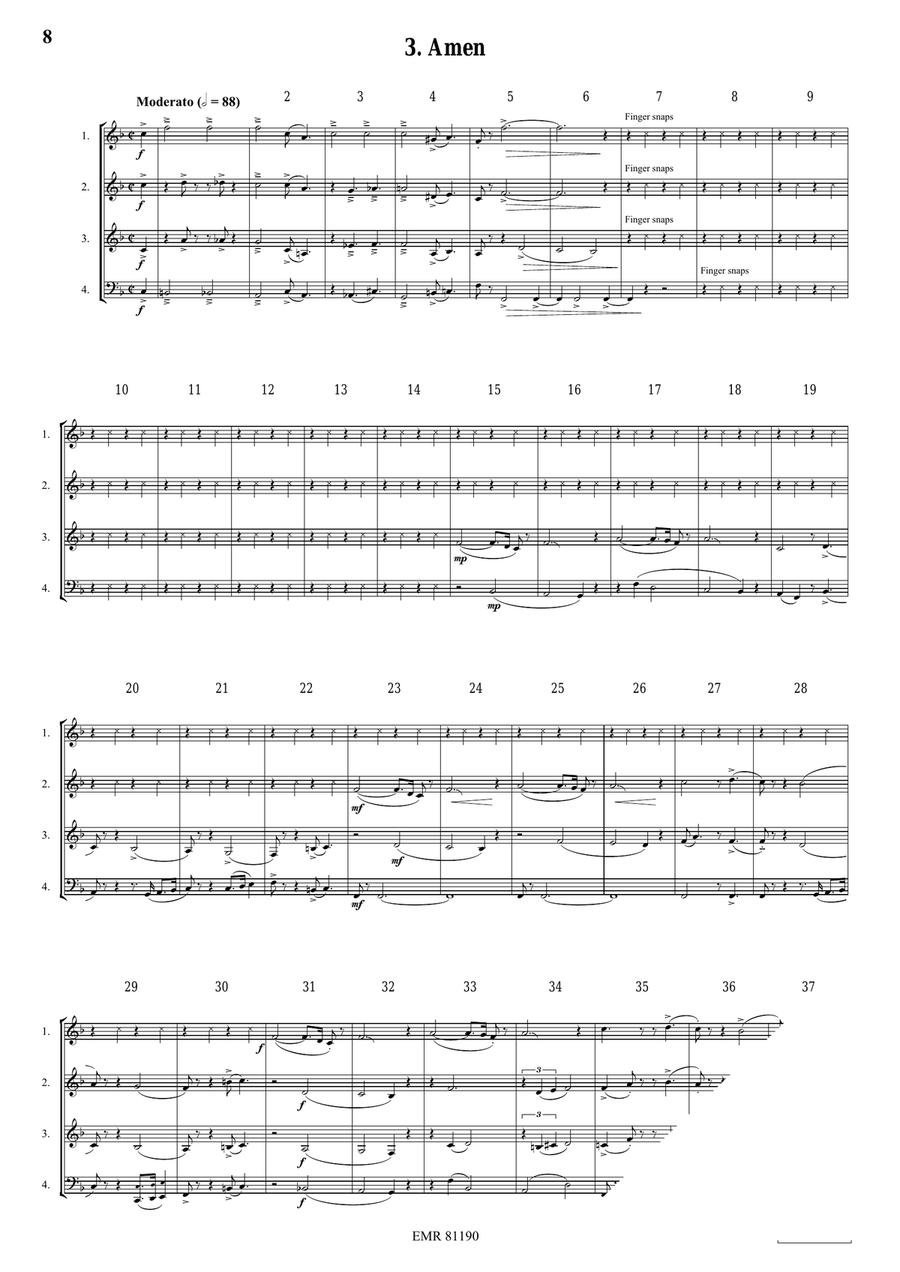 4 Spirituals 4 Spirituals Woodwind Quartet scores gallery preview page 5