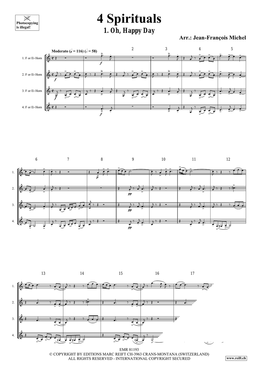 4 Spirituals Horn scores gallery preview page 3