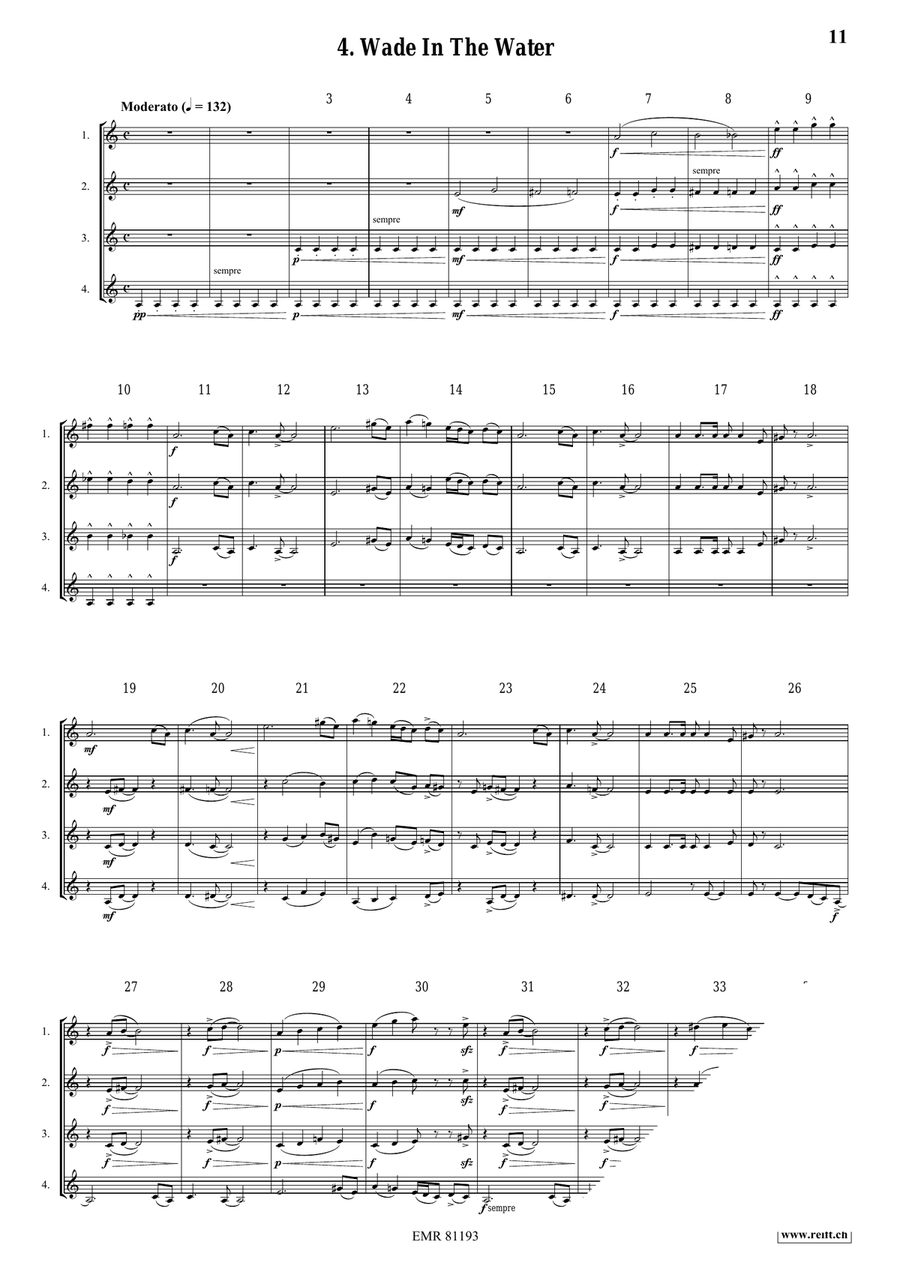 4 Spirituals Horn scores gallery preview page 6