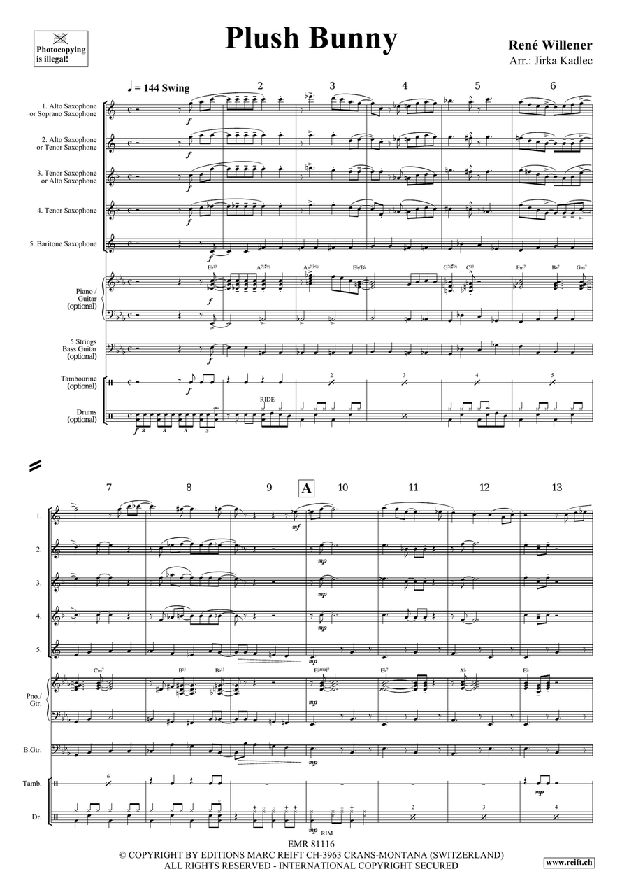 Plush Bunny Plush Bunny Saxophone Quintet scores gallery preview page 4