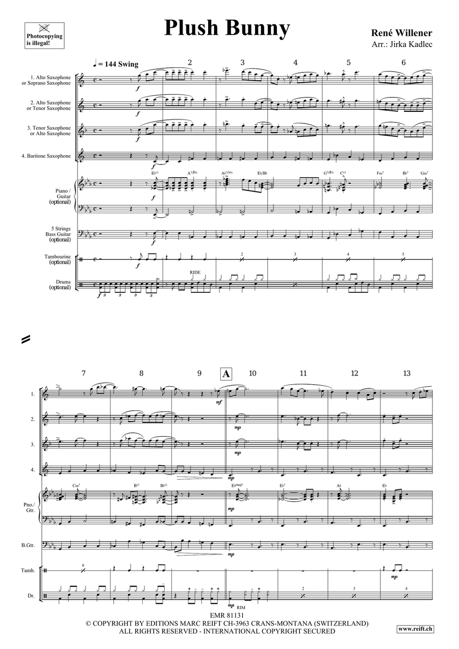 Plush Bunny Plush Bunny Saxophone Quartet scores gallery preview page 4
