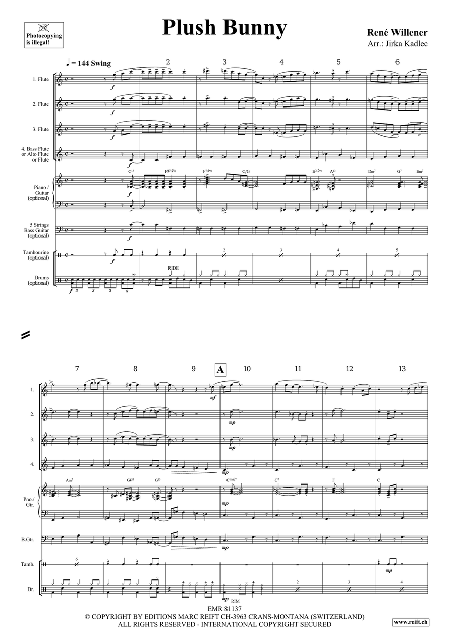 Plush Bunny Plush Bunny Flute Quartet scores gallery preview page 4