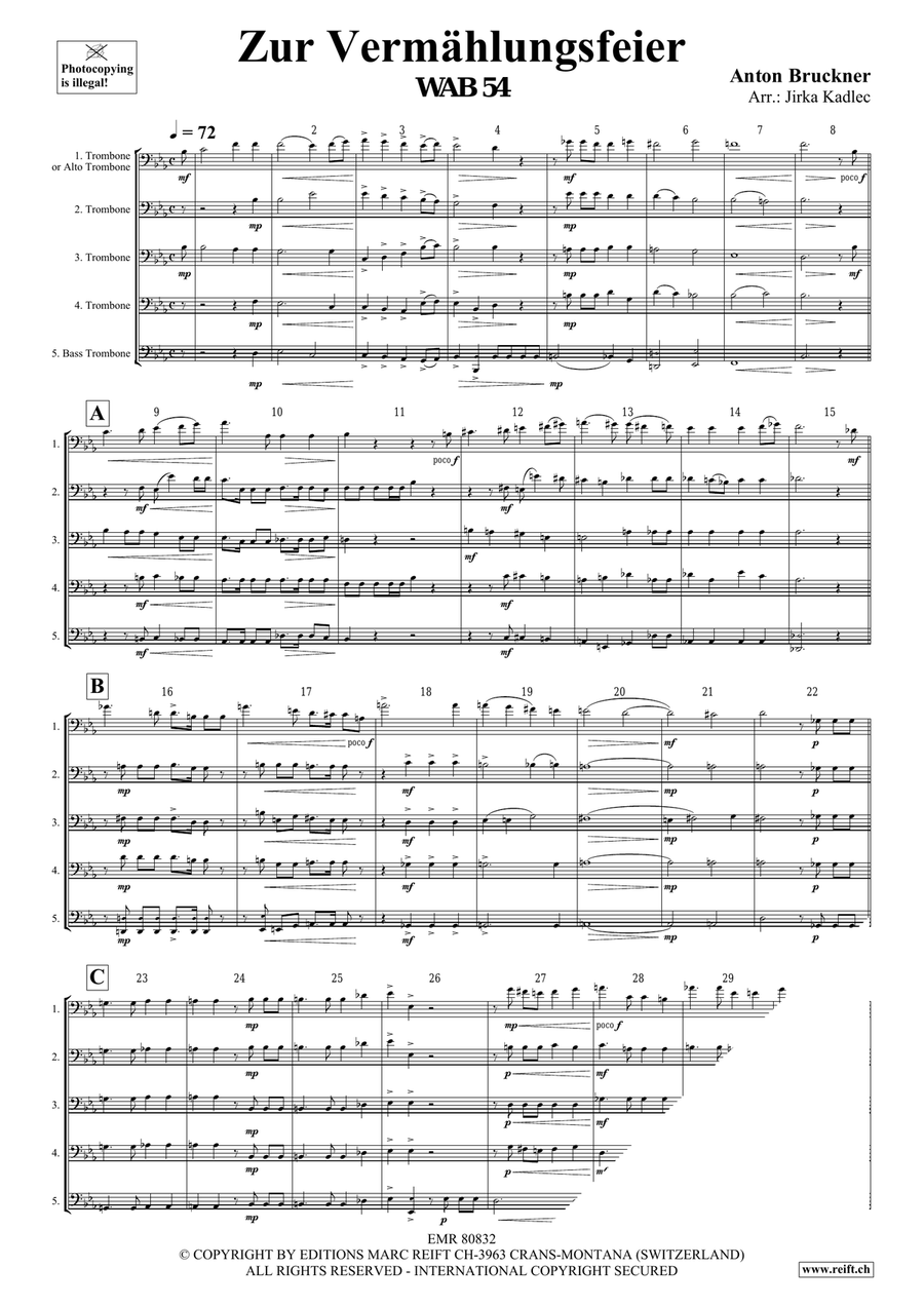 Zur Vermählungsfeier Trombone scores gallery preview page 3