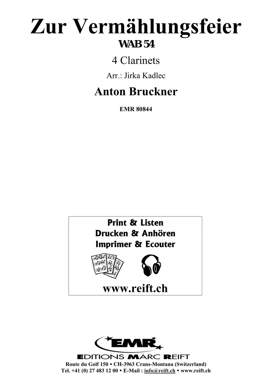 Zur Vermählungsfeier Zur Vermählungsfeier Clarinet Quartet scores gallery preview page 2