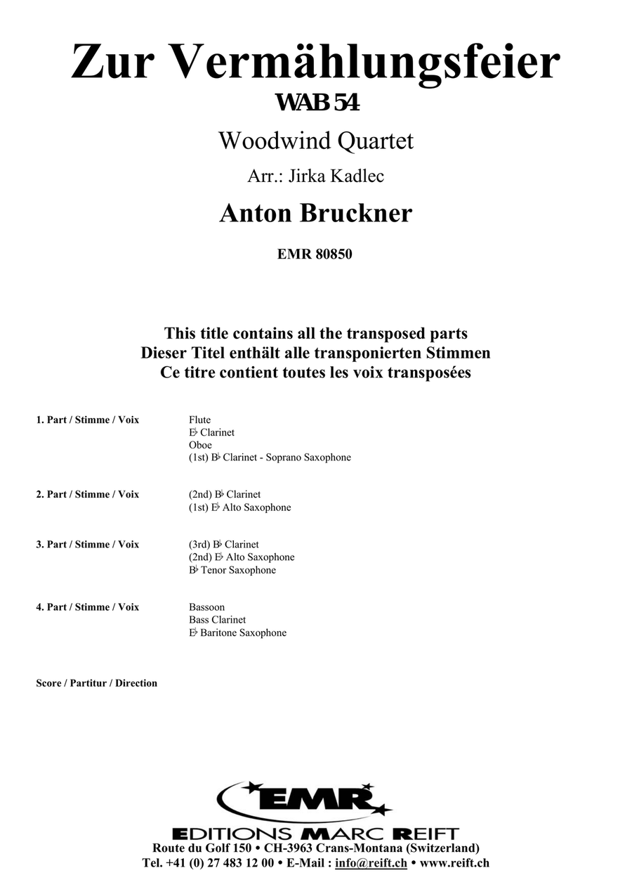 Zur Vermählungsfeier Zur Vermählungsfeier Woodwind Quartet scores gallery preview page 2