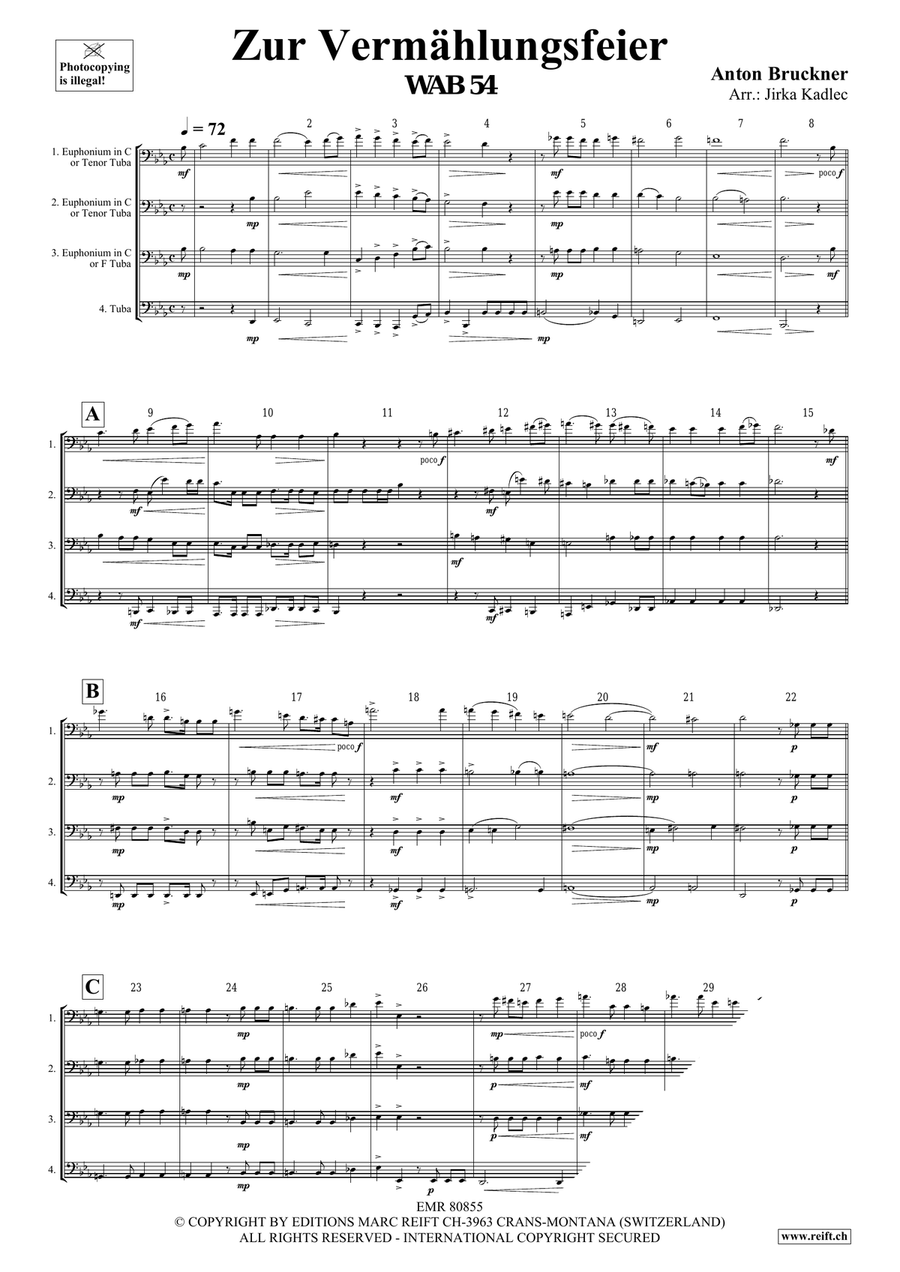 Zur Vermählungsfeier Tuba Quartet scores gallery preview page 3