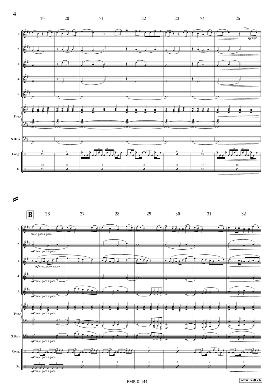 Thula Baba Thula Baba Saxophone Quintet scores gallery preview page 4