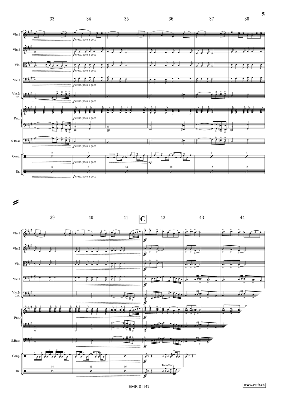 Thula Baba Thula Baba String Quintet scores gallery preview page 5