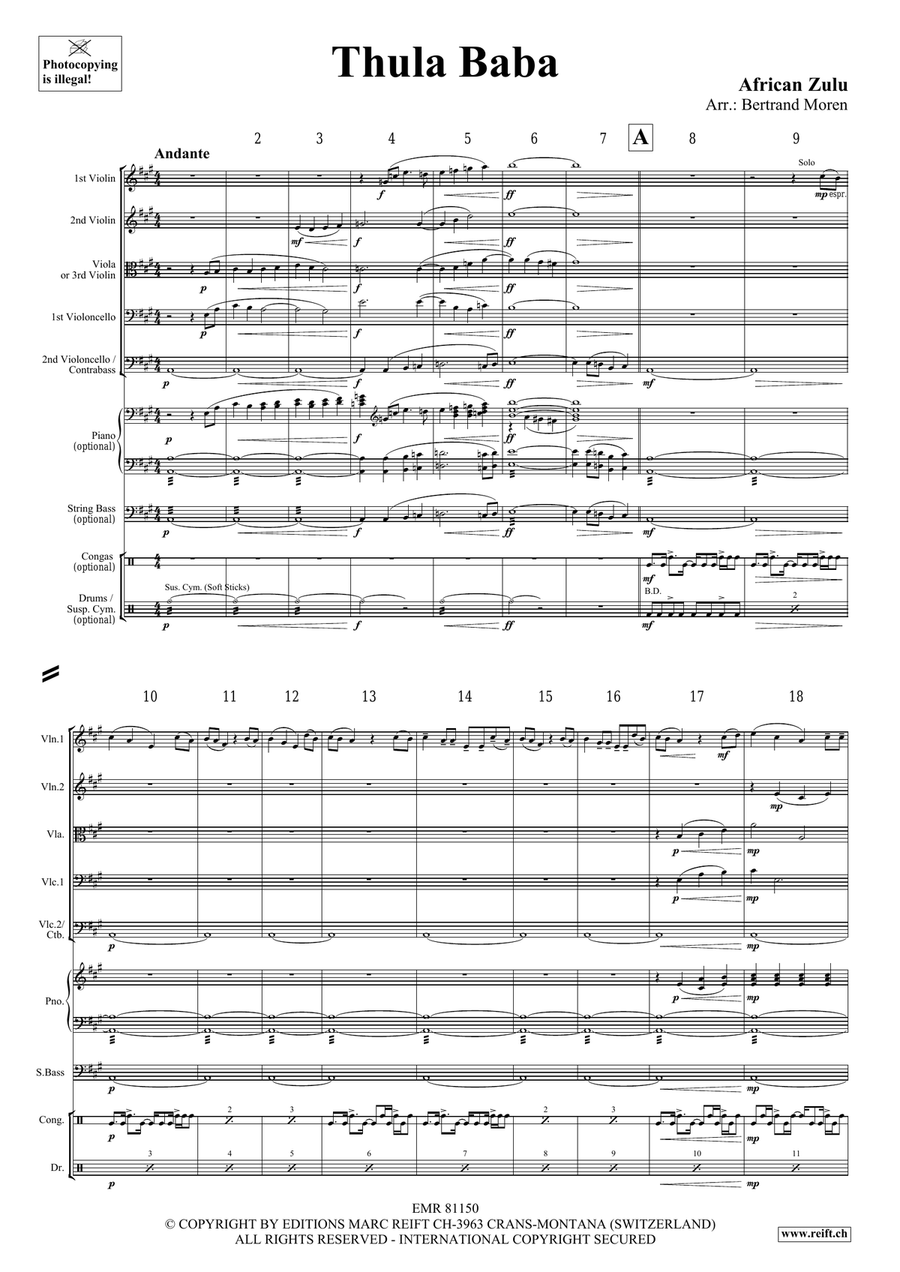 Thula Baba Thula Baba String Orchestra scores gallery preview page 3