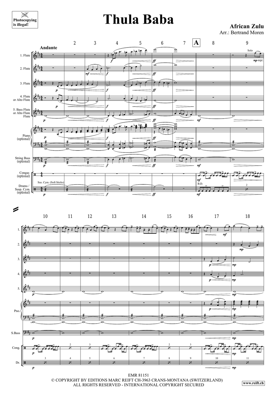 Thula Baba Thula Baba Flute scores gallery preview page 3